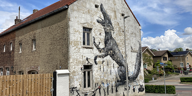 roa en resto muurschildering